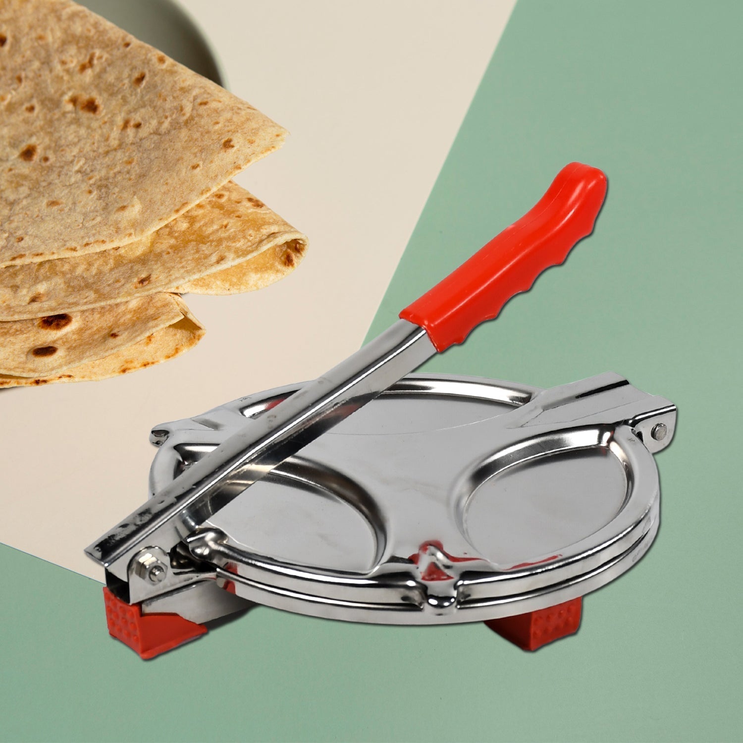 7149A PURI PRESS MAKER - STAINLESS STEEL PURI MAKER PRESS MACHINE - ROTI CHAPATI PRESSER FOR HOME - PAPAD-KHAKHRA- PURI MAKER PRESS MACHINE WITH HANDLE, MANUAL PURI MAKER (MEDIUM) 7149A PURI PRESS MAKER - STAINLESS STEEL PURI MAKER PRESS MACHINE - ROTI CHAPATI PRESSER FOR HOME - PAPAD-KHAKHRA- PURI MAKER PRESS MACHINE WITH HANDLE, MANUAL PURI MAKER (MEDIUM)